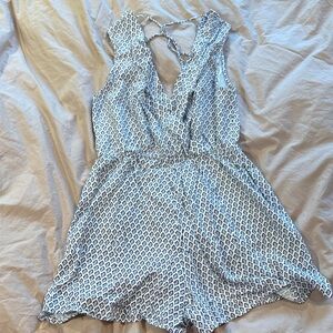 Tigerlily Navy and White Geometric Romper